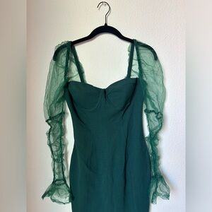 Mesh Sleeve Bustier Mini Dress